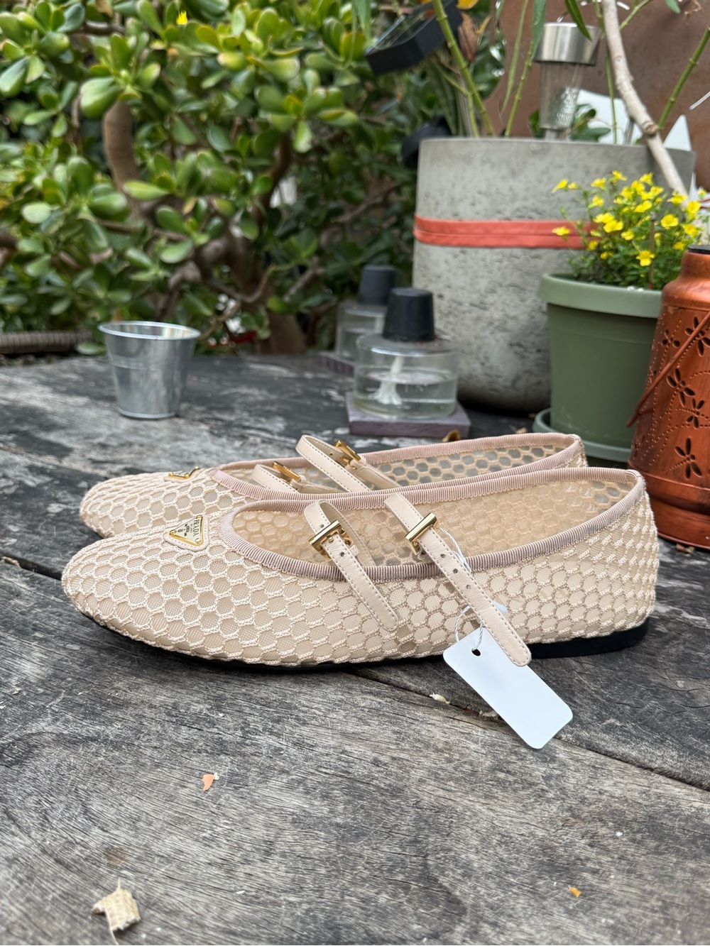 Prada Mesh Fabric Double-Strap Ballerina Flats - Picture 7 of 8